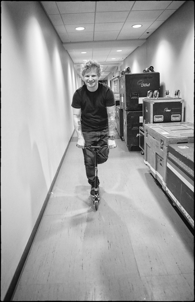 Ed Sheeran on a Scooter by Christie Goodwin